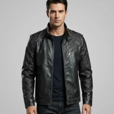 men’s biker style streetwear spring jacket lightweight edgy design