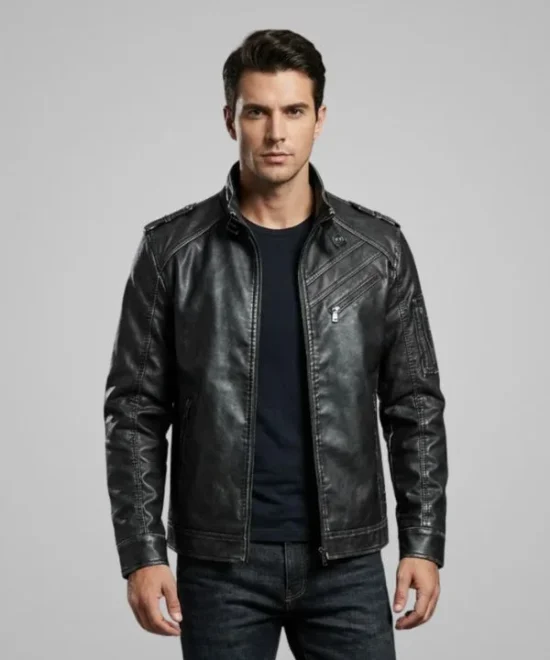 men’s biker style streetwear spring jacket lightweight edgy design