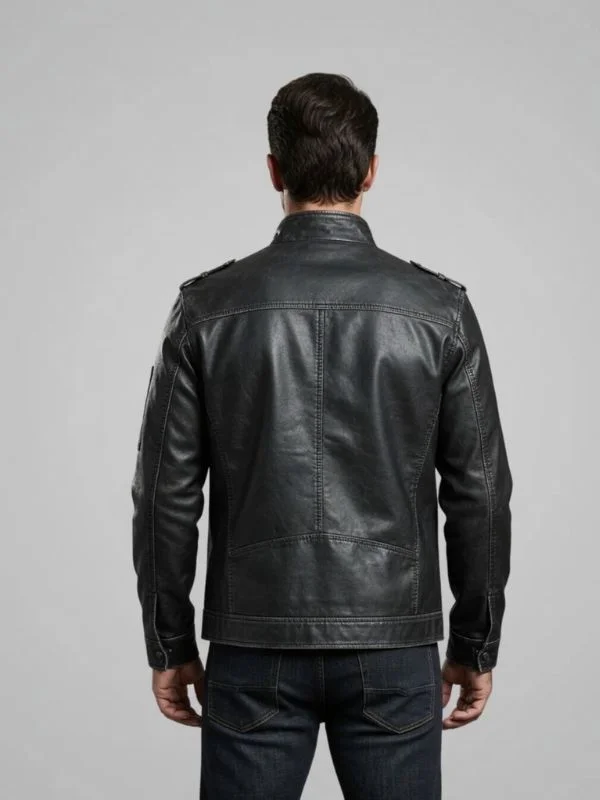 men’s biker style jacket classic moto inspired design slim fit