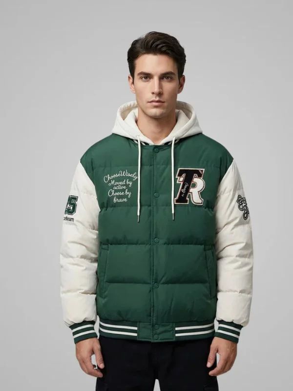men’s streetwear puffer jacket insulated lightweight urban outerwear