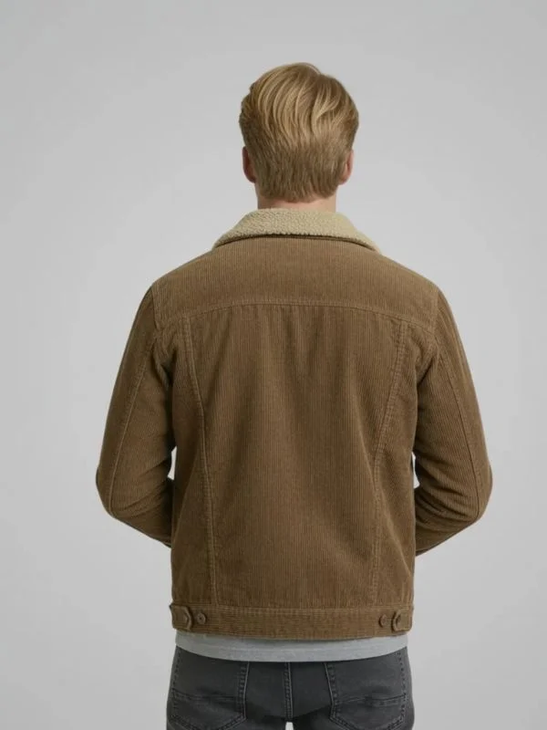 padded corduroy jacket with ribbed fabric and cozy feel
