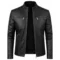 Biker Motorcycle Cafe Racer Jacket with Quilted Shoulder