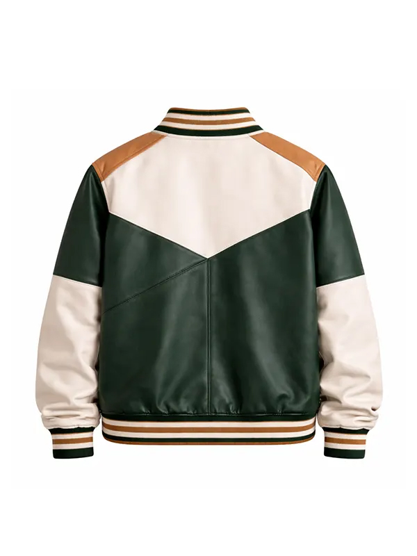 Block Green Varsity Bomber Jacket