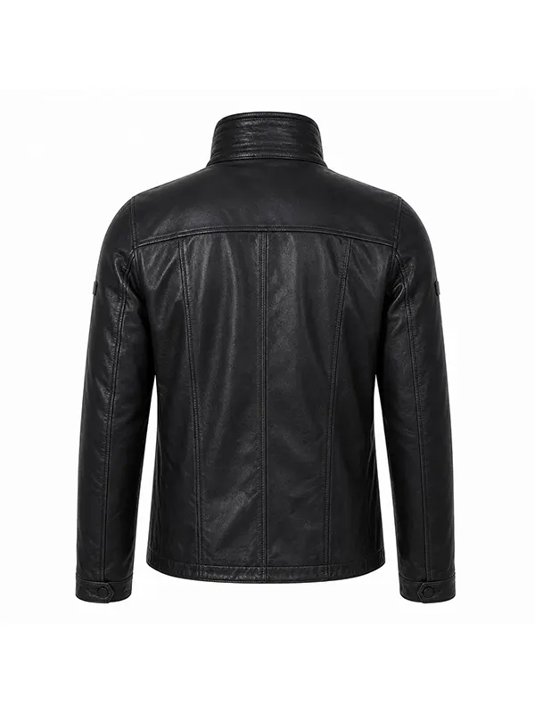 Mens Brad Black Leather Jacket