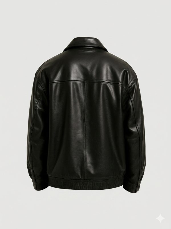 Men’s Classic Black Leather Zip-Up Jacket shop now