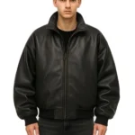 Premium Black Bomber Oversized Jacket