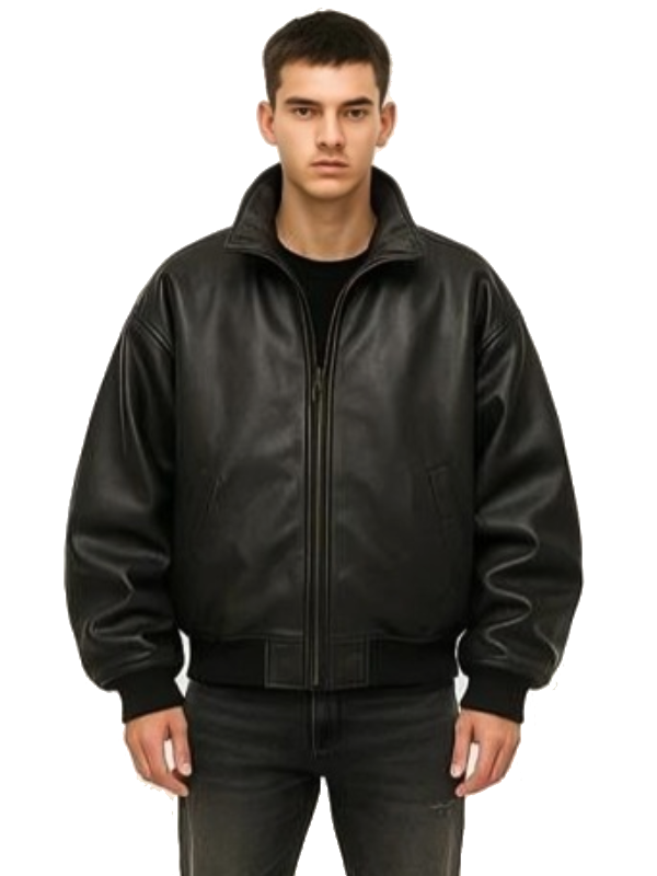 Premium Black Bomber Oversized Jacket